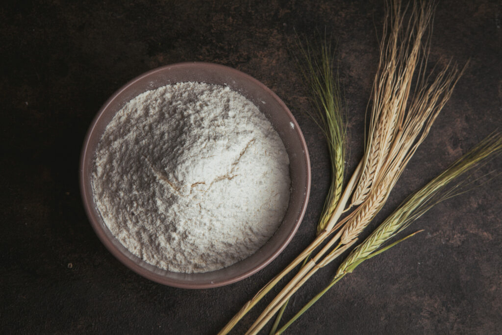 Rice flour in a bowl